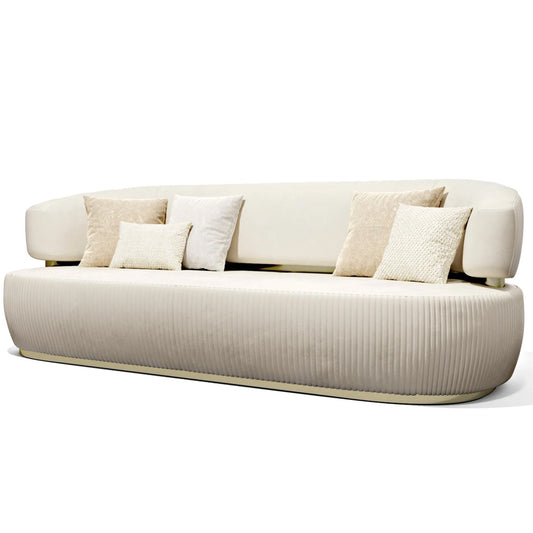 Nova 3-Seater Velvet Sofa in – Luxurious Comfort, L230cm x W110cm x H86cm - Cotton Home