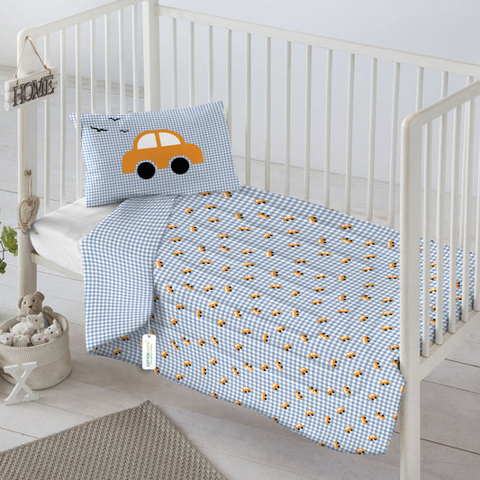 3Piece Baby Crib Comforter Set 90x120 Cotton Comforter, Filled Pillow & Pillow Cover – Little Cars