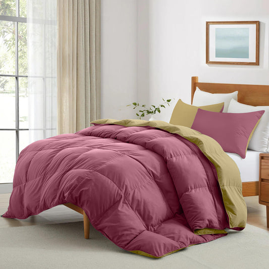 All Season Mauve Super Soft Reversible Comforter Set 220x240cm