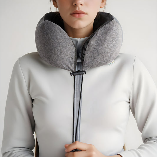 Travel Pillow Memory Foam Grey - Cotton Home