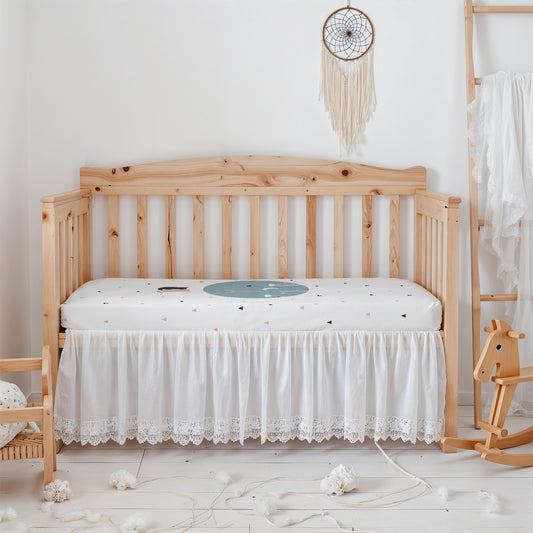 Premium Cotton 2PC Crib Sheets (120x60 cm) Soft, Breathable, Fitted Baby Mattress Sheets Dream Night