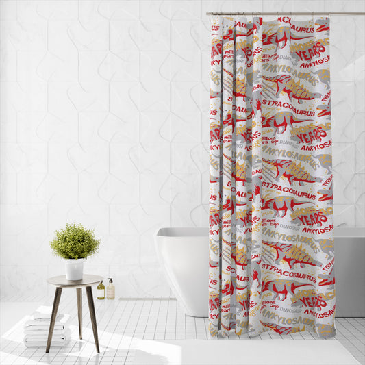 Shower Curtain Printed Fabric with Hooks 180x180 Cm - Trex - Cotton Home