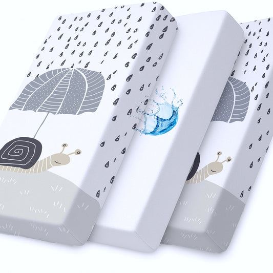 Premium Cotton 3-Piece Baby Crib Bedding Set (120x60 cm) Fitted Baby Mattress Sheets and Protector Shelly Rains