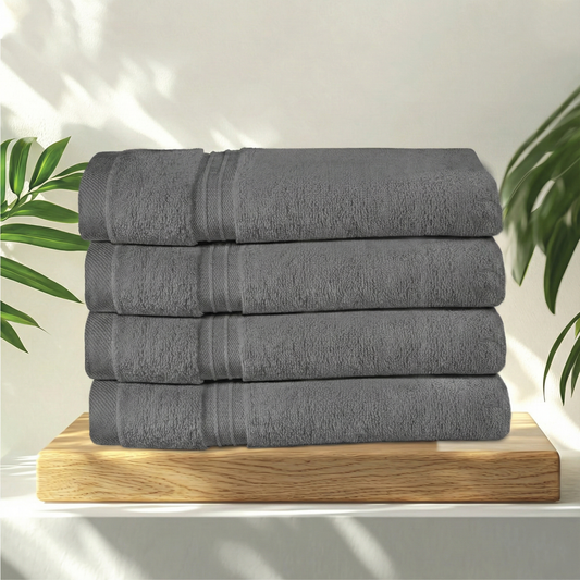 Cotton Hand Towel 40x70cm 4 Piece Set-Soft Feel, Quick Dry, Highly Absorbent Durable Towels