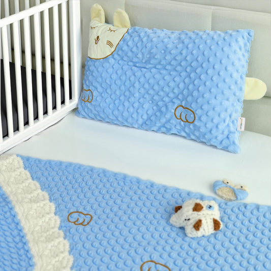 Skin Friendly Velvet Kids Pillow Blue