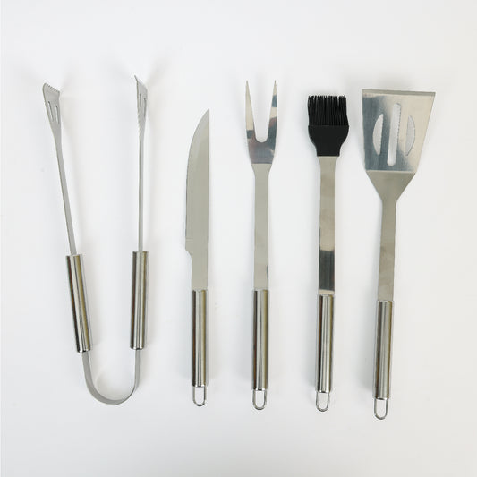 Premium Stainless Steel 5 pieces BBQ Grill Tool Set with Oxford Bag - Cotton Home