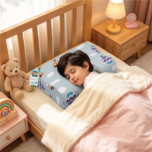 Kids Contour Memory Foam Pillows - Air Balloon (26x38cm)