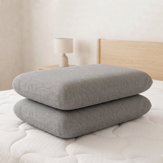 Breathable Grey Memory Foam Pillow - 40x60CM Pack of 2