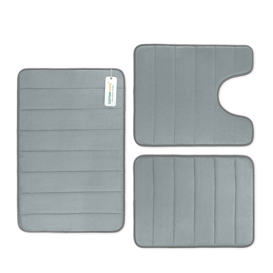 Memory Foam Bath Mats – 3-Piece Non-Slip Bathroom Rug Set for Ultimate Comfort & Absorbency