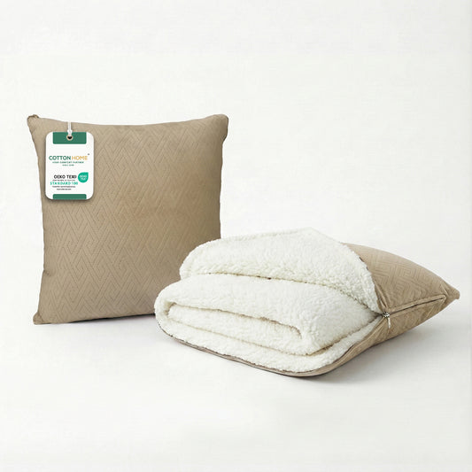 Dormella 2-in-1 Cushion with Blanket 40x40cm Cushion with 160x220cm Blanket Beige