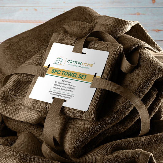 Cotton Home Ultimate Towel Collection - 6 Piece Bundle Brown - Cotton Home