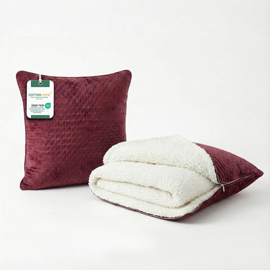 Dormella 2-in-1 Cushion with Blanket 40x40cm Cushion with 160x220cm Blanket Burgundy