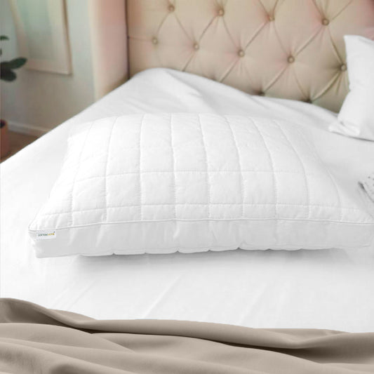 Sapphire Gazette Quilted Premium Cotton Pillow with Down Alternative filling 50x70+3cm cm - Cotton Home