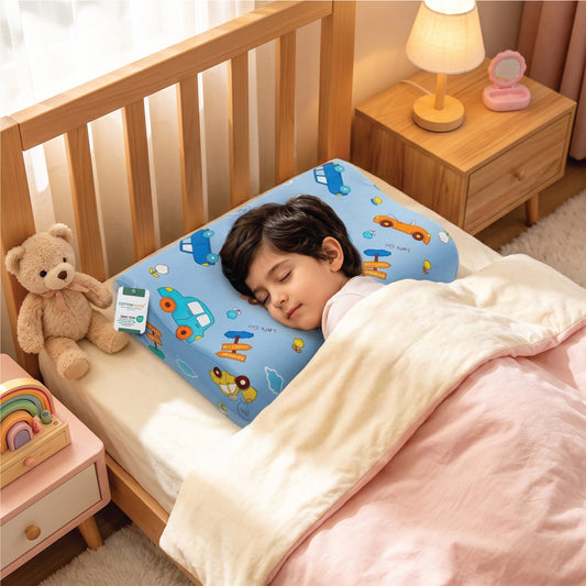 Kids Contour Memory Foam Pillows - Cars (26x38cm)