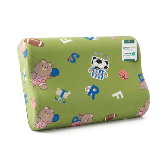 Kids Contour Memory Foam Pillows - Choco Teddy (26x38cm)