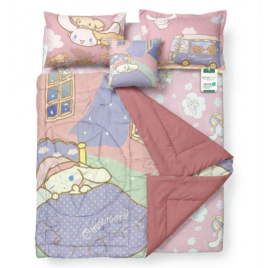 Cinnamoroll Official Kids Bedding Set – 5 Piece Comforter Set Cozy & Colorful Cartoon Character with Matching Pillowcases & Bedsheet