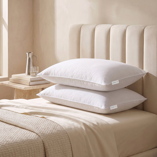 Four Seasons Side Sleeper Light Weight Medium Firm Pillow Pack of 2 50x75cm 1200g