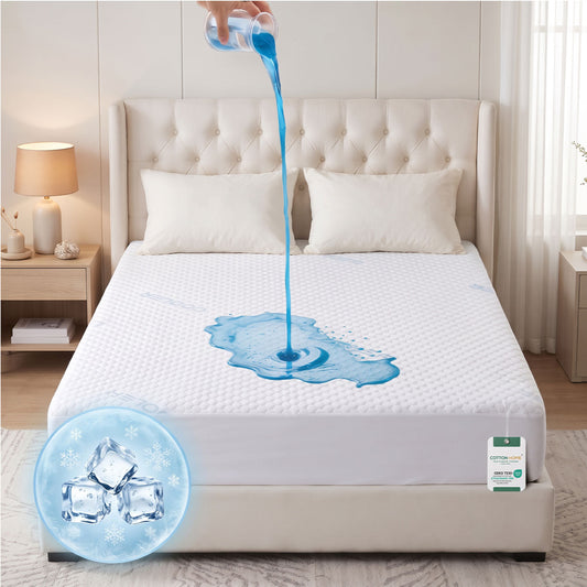 Premium Coolent Mattress Protector 200x200+35CM Breathable & Waterproof