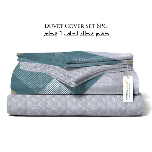 6 Piece Duvet Cover Set 220x240cm â with Fitted Sheet & Pillowcases Diamond