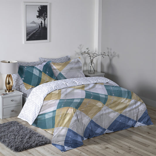 6 Piece Duvet Cover Set 220x240cm – with Fitted Sheet & Pillowcases Diamond