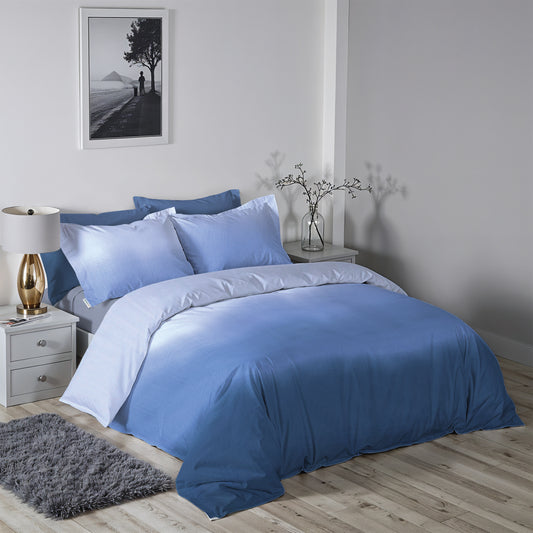6 Piece Duvet Cover Set 220x240cm – with Fitted Sheet & Pillowcases Ocean Blue