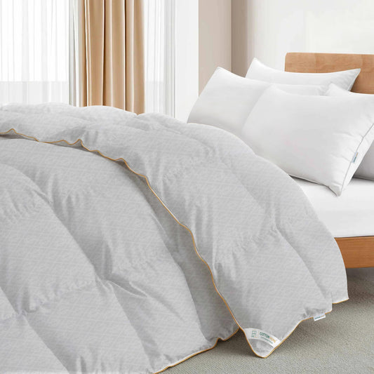 Egyptian Cotton Reverse Geometric 240x260cm Duvet - Cotton Home