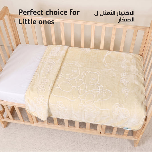 Ultra-Soft Embossed Baby Blanket – Lightweight, Cozy & Plush 140x110cm, Yellow