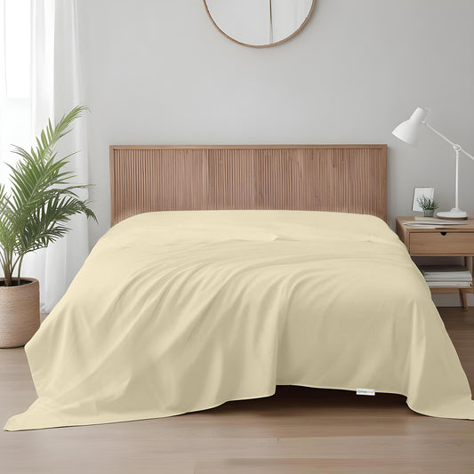 Flat Sheet Supersoft Microfiber Super King 240x260cm-Beige