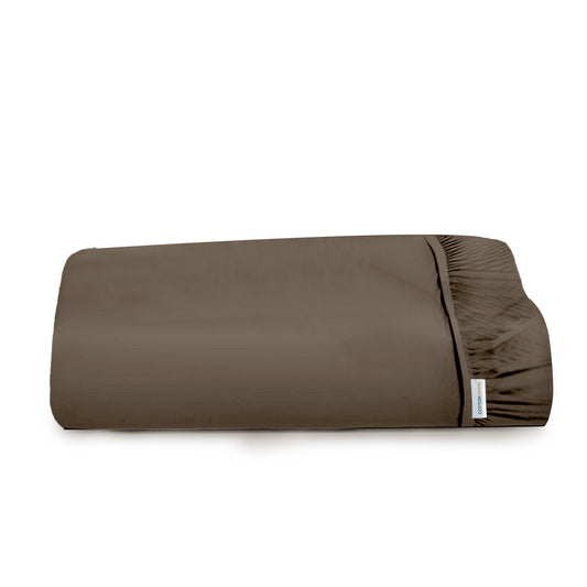 Super Soft Twin Size Fitted sheet 160x200+30 CM Khaki with Deep Pockets - Cotton Home