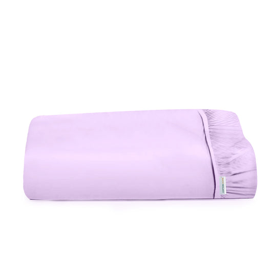 Super Soft Queen Size Fitted sheet 180x200+30 CM Lilac with Deep Pockets - Cotton Home