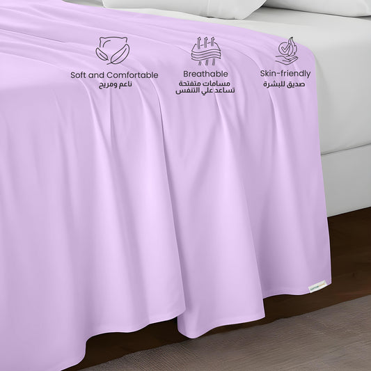 Flat Sheet Supersoft Microfiber Queen 200x220cm-Lt Purple