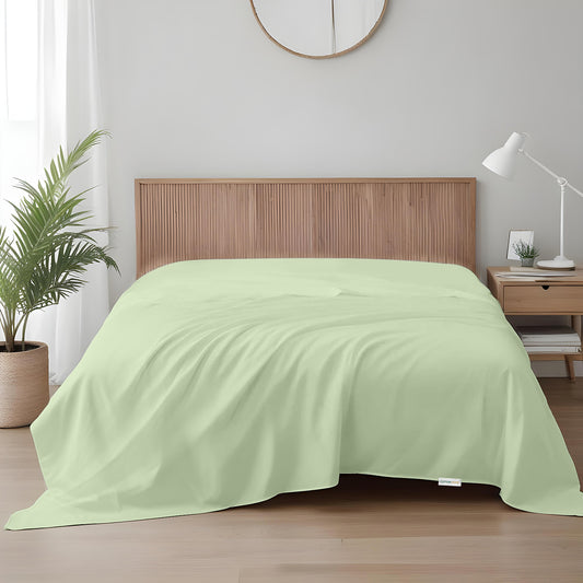 Flat Sheet Supersoft Microfiber Super King Flat Sheet 240x260cm-Mint Green