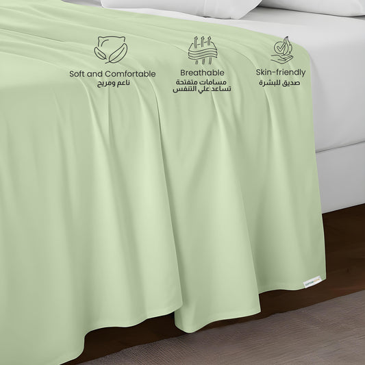 Flat Sheet Supersoft Microfiber Queen 200x220cm-Mint Green