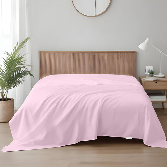 Flat Sheet Supersoft Microfiber Super King 240x260cm-Pink