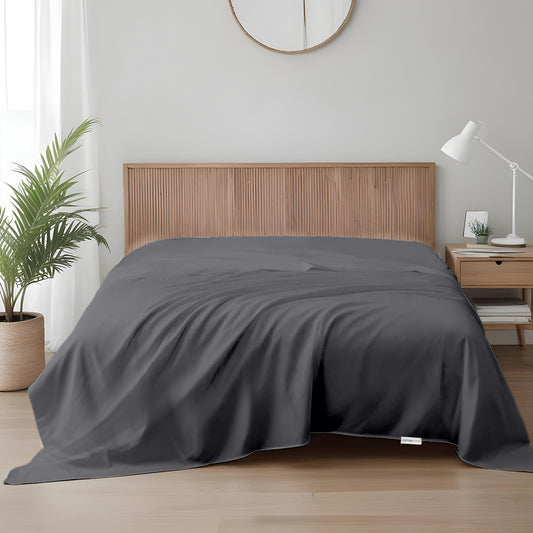 Flat Sheet Supersoft Microfiber Single 160x220cm-Silver