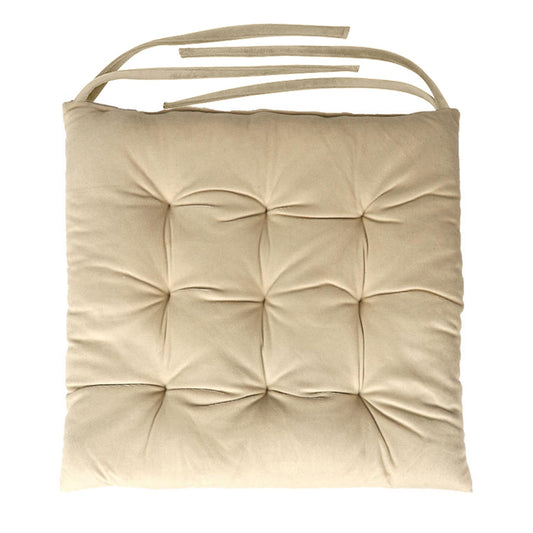 Velvet Slip Free Tufted Chair Cushion Light Beige 40x40cm - Pack of 2 - Cotton Home