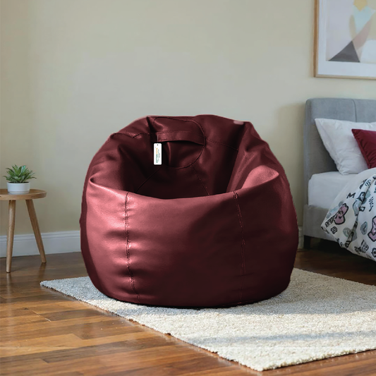 Adult Bean Bag Chair Premium PU Leather 62x105cm - Maroon