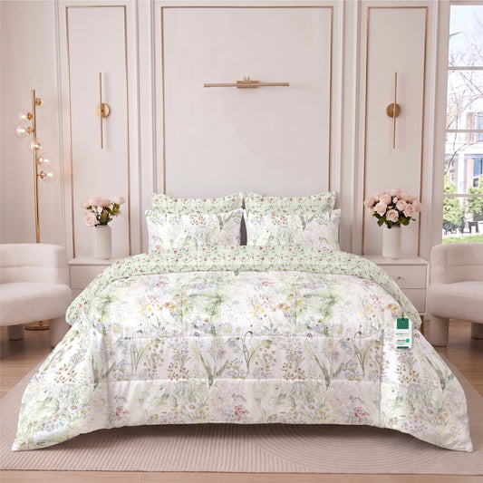 Nuvora 350TC Cotton 6-Piece Set Premium Quality King Comforter Set 220x240cm