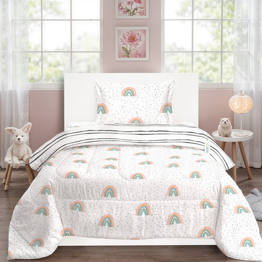 Back to School Essentials 3PC Premium Cotton Kids Bedding & Free Pencil Set Twinkle Unicorn