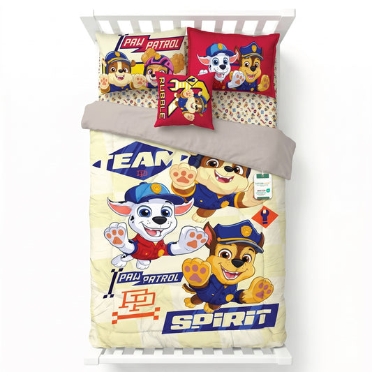 Paw Petrol Official Kids Bedding Set – 5 Piece Comforter Set Cozy & Colorful Cartoon Character with Matching Pillowcases & Bedsheet
