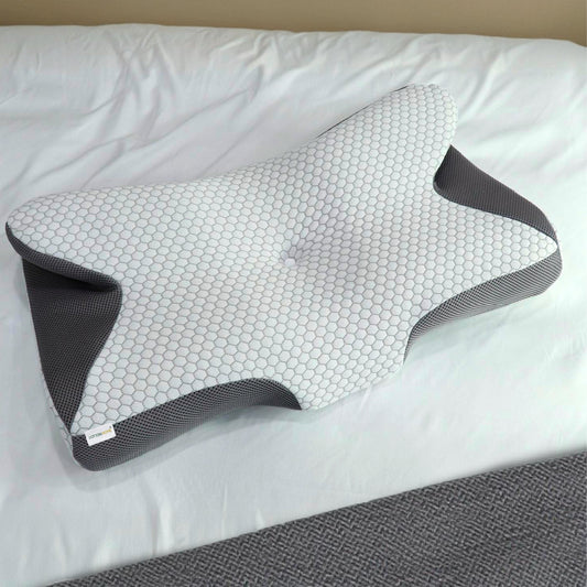 Ergo Memory Foam Pillow with Breathable, Washable Cover 64x40x12cm