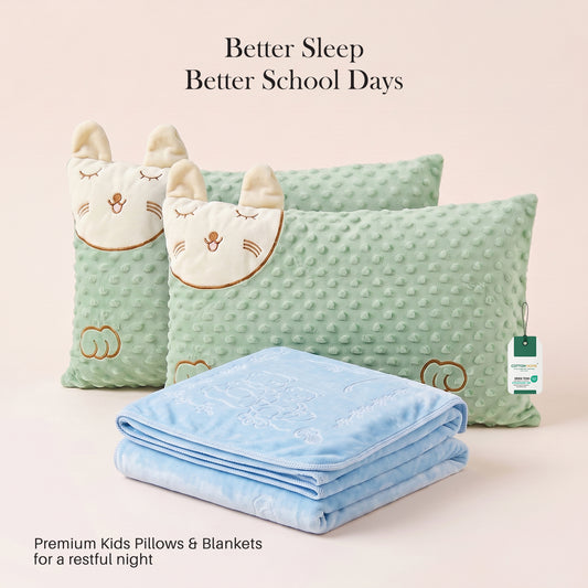 Back to School Essentials Kids Pillow And Blankets Blue
