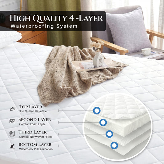 Quilted Thickened Waterproof Twin Mattress Protector - 120x200+35cm