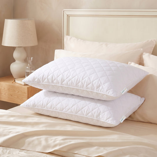 Four Seasons Quilted Pillow Bed Pillows for Sleeping Hotel Pillow White 50x75 cm Pack of 2