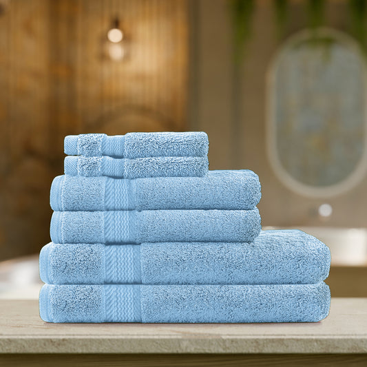 Cotton Home Ultimate Towel Collection - 6 Piece Bundle Sky Blue - Cotton Home