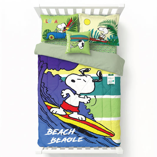 Snoopy Official Kids Bedding Set – 5 Piece Comforter Set Cozy & Colorful Cartoon Character with Matching Pillowcases & Bedsheet