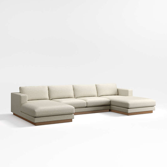 Tidal Double Chaise Fabric Sectional Sofa Luxury Seating by Cotton Home - Cotton Home