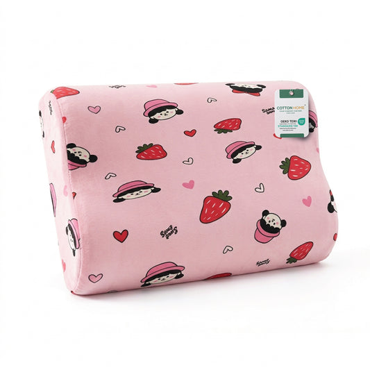 Kids Contour Memory Foam Pillows - Strawberry (26x38cm)