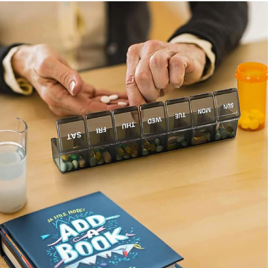 Extra Large Weekly Pill Organizer – 7-Day Pill Box with Oversized Compartments for Medicine, Vitamins, and Supplements