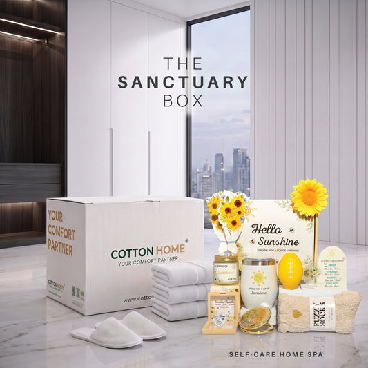 The Sanctuary Box Set – Luxury Home & Bath Gift Bundle Self Care Home Spa Yellow